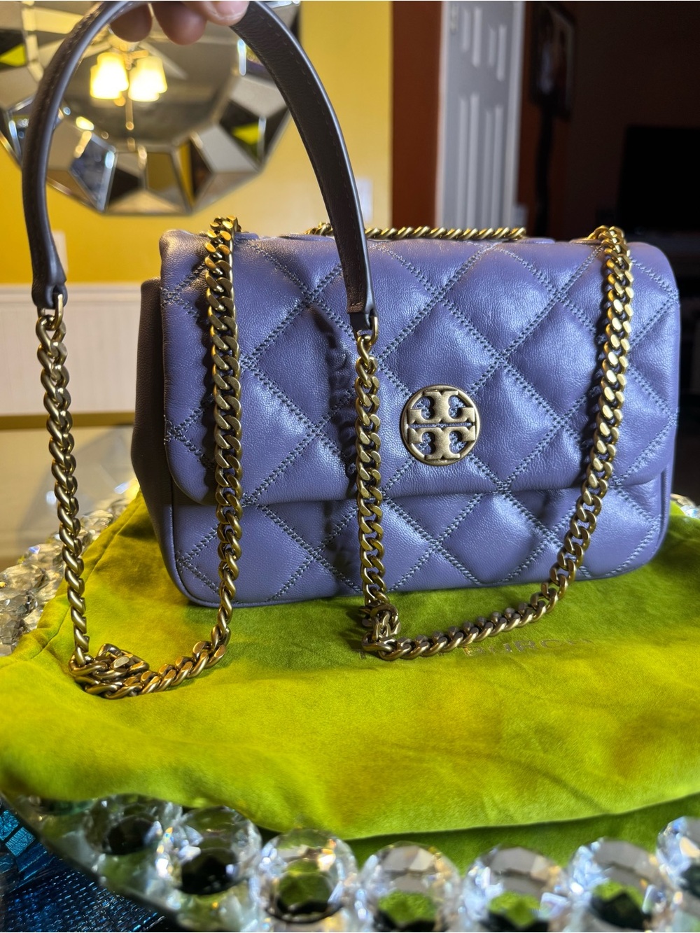 NWOT Tory Burch Willa Soft Quilt Small Shoulder Bag in Lavender. - Picture 5 of 13